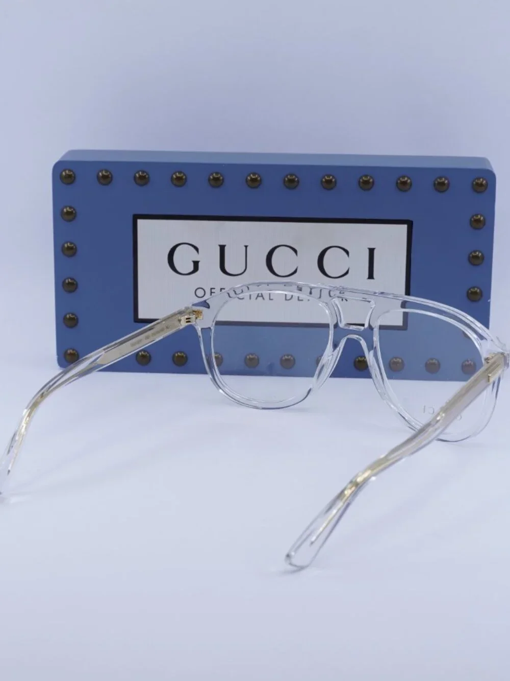 Gucci GG1320O 003 Aviator Eyeglasses – Transparent 54mm